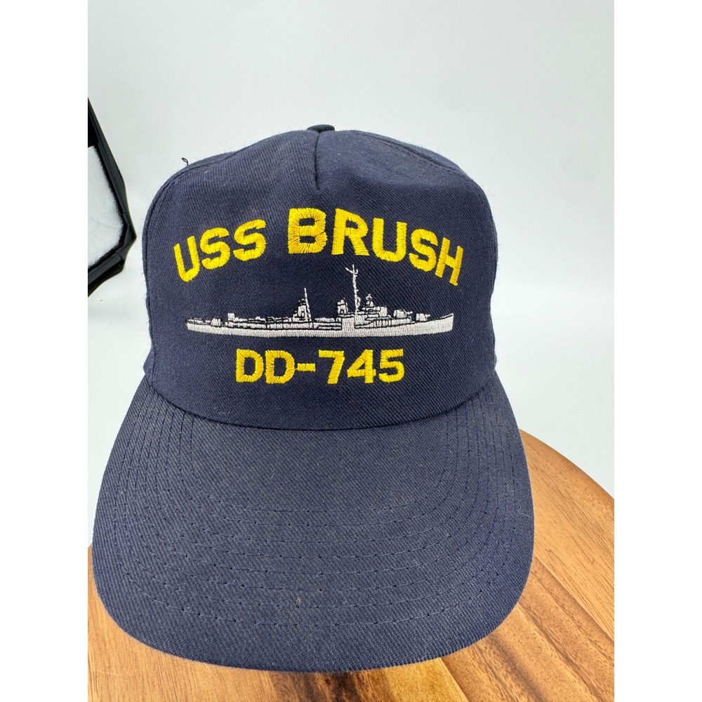 Winner USS Brush DD-745 Hat Mens OSFA Navy Blue Vintage Snapback Military Cap - Picture 2 of 12